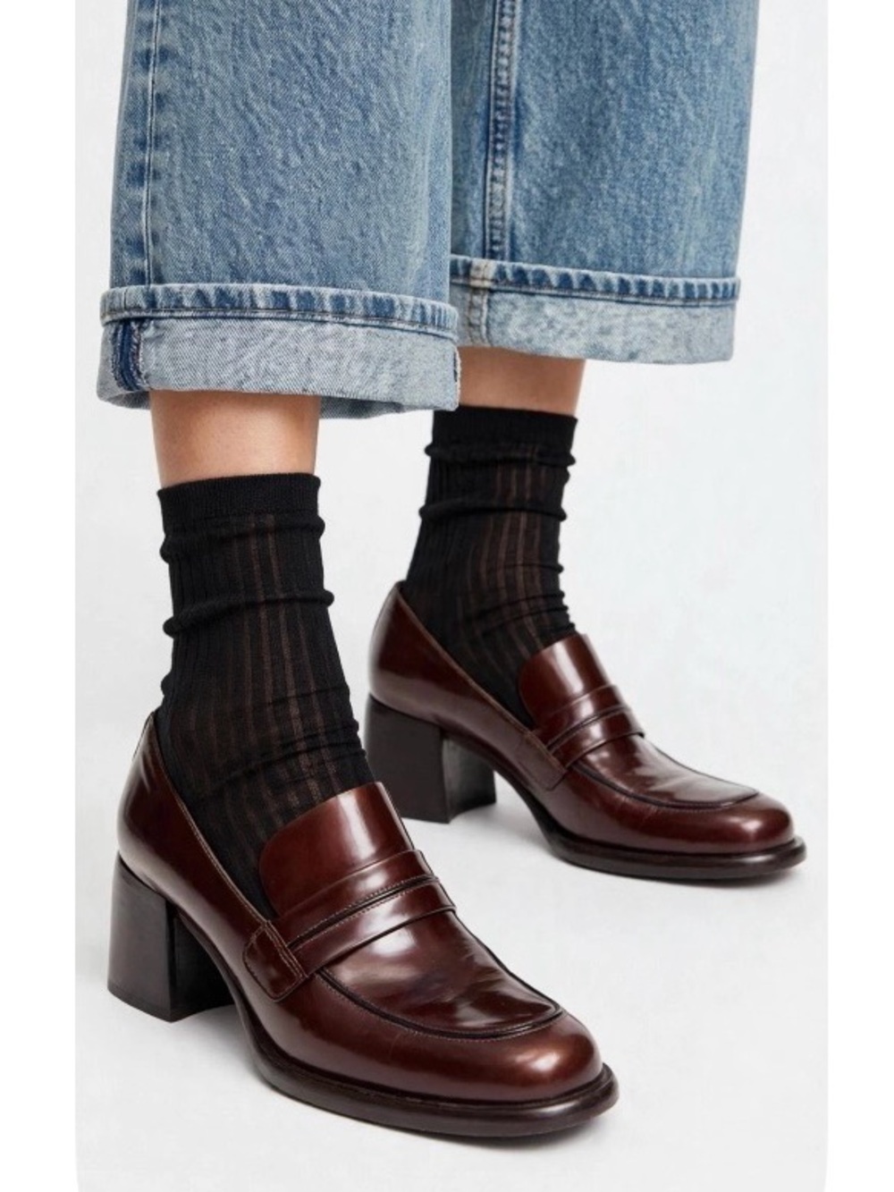 Vintage Y2K Via Spiga Chunk Heel Loafers